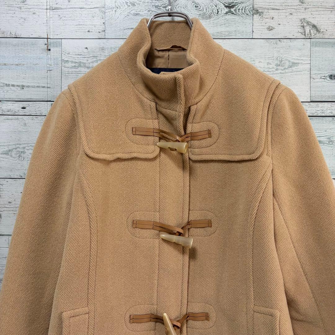 ☆美品☆バーバリーロンドン　スタンドカラーダッフルコート　ヘリンボーン　キャメル