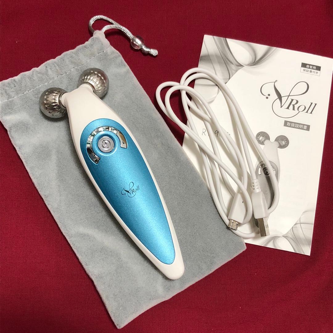 【傷なし美品】V-Roll 美顔器 EMS•ローラー 充電式 美顔ローラー