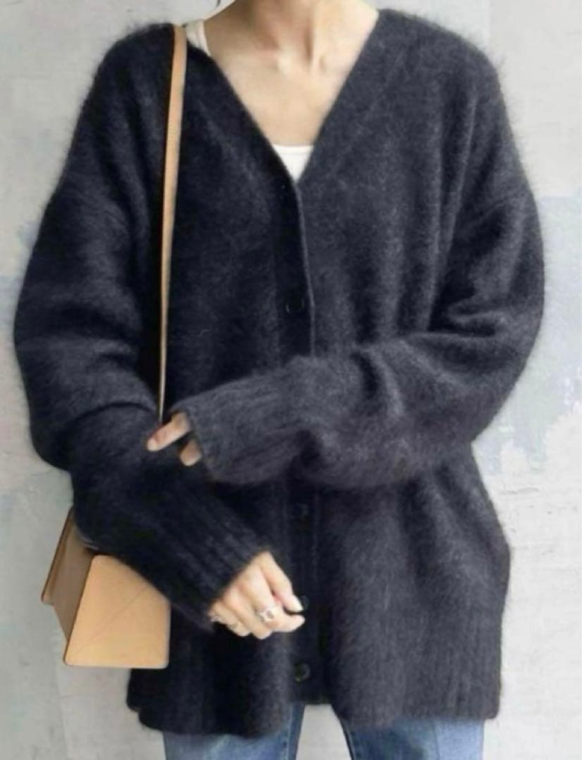 新品タグ付き✨ スピック&スパン ラクーンファーニット ロングカーディガン