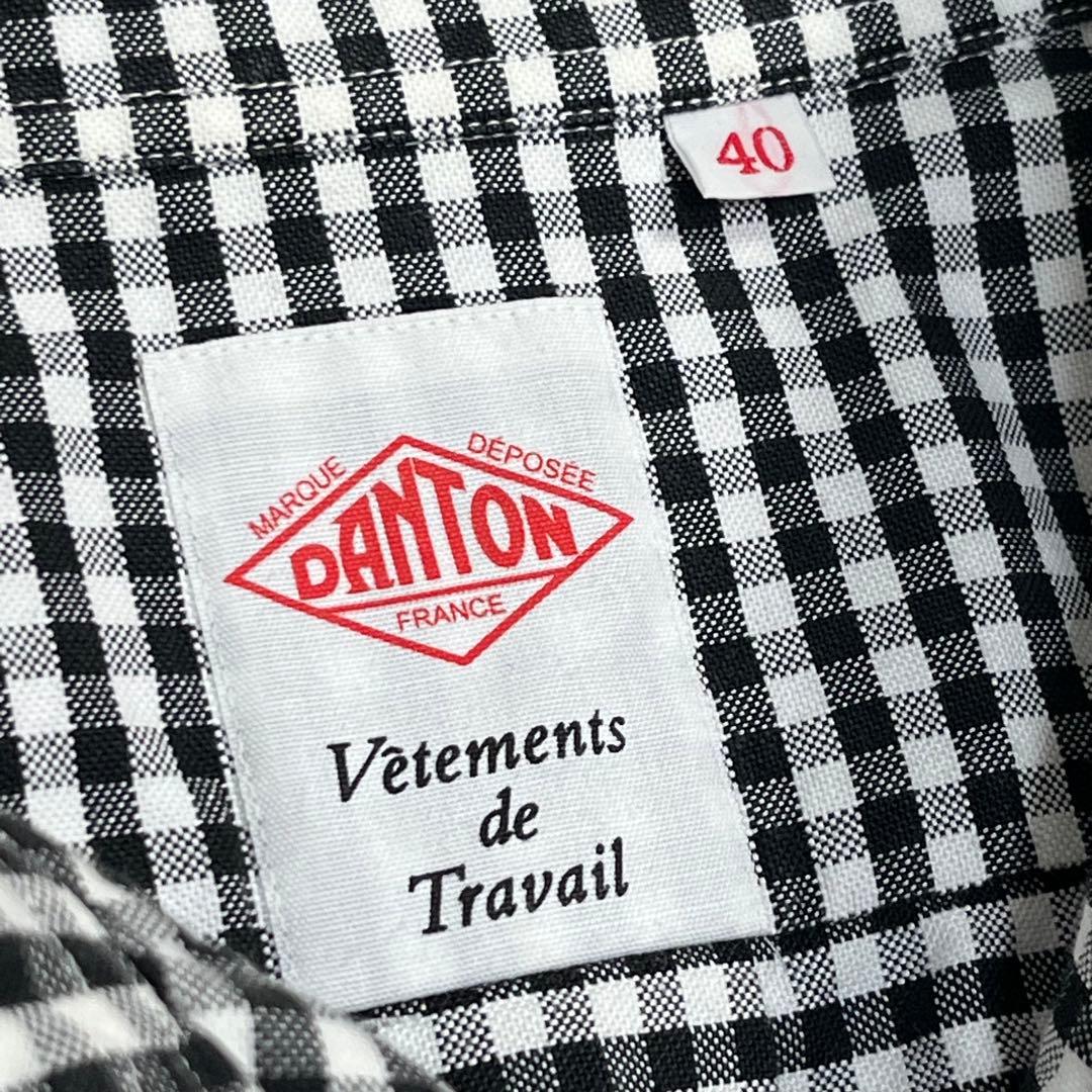 美品『ダントン』丸襟プルオーバーシャツ ギンガムチェック リラックスシルエット
