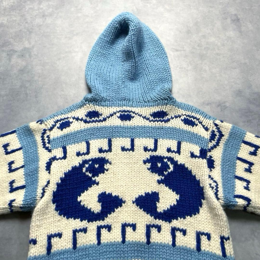 90s wool cowichan sweater “hoodie type”