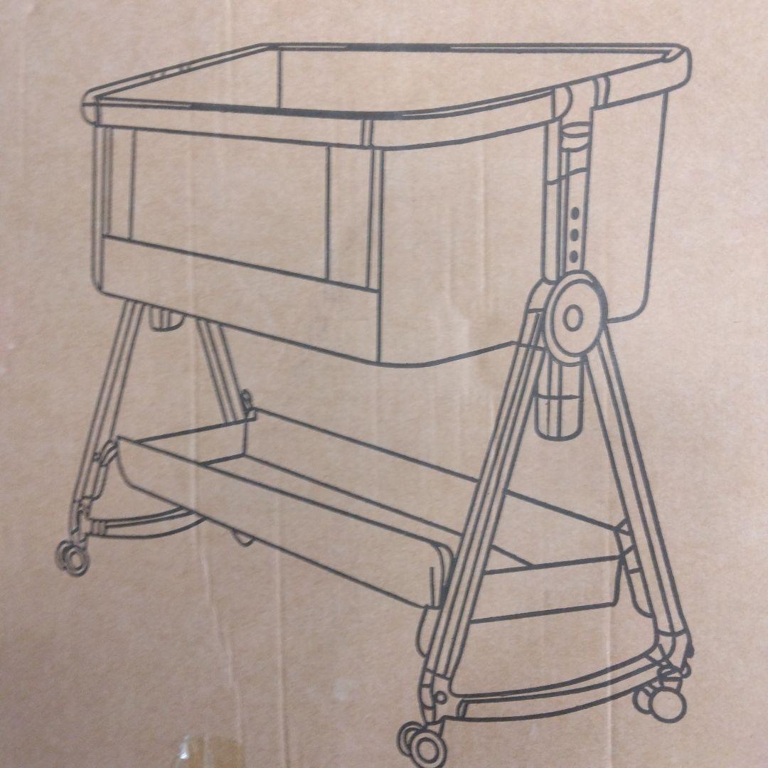 Kino Linpo ベビーベッド 添い寝 新生児ベッド 乳児 高さ6段 ピンク