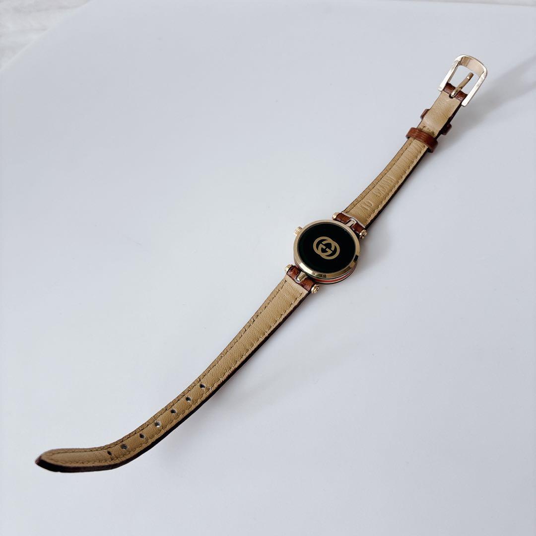 グッチ gucci レディース腕時計 シェリーライン レザー ゴールド 稼働品