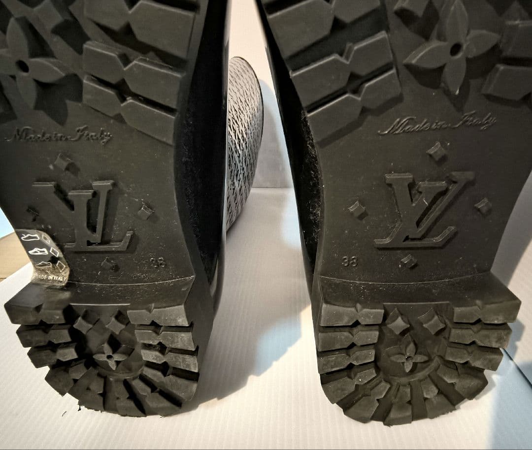 ★美品★ ルイヴィトン モノグラム レインブーツ 長靴 レディース 黒　24cm