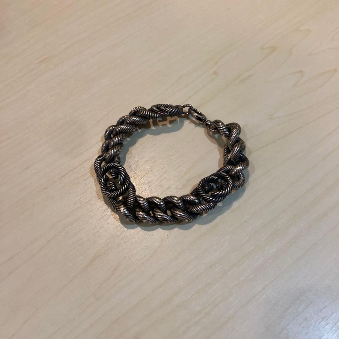 GUCCI グッチ　アラベスクインターロッキングＧ　ツイストブレスレット 925