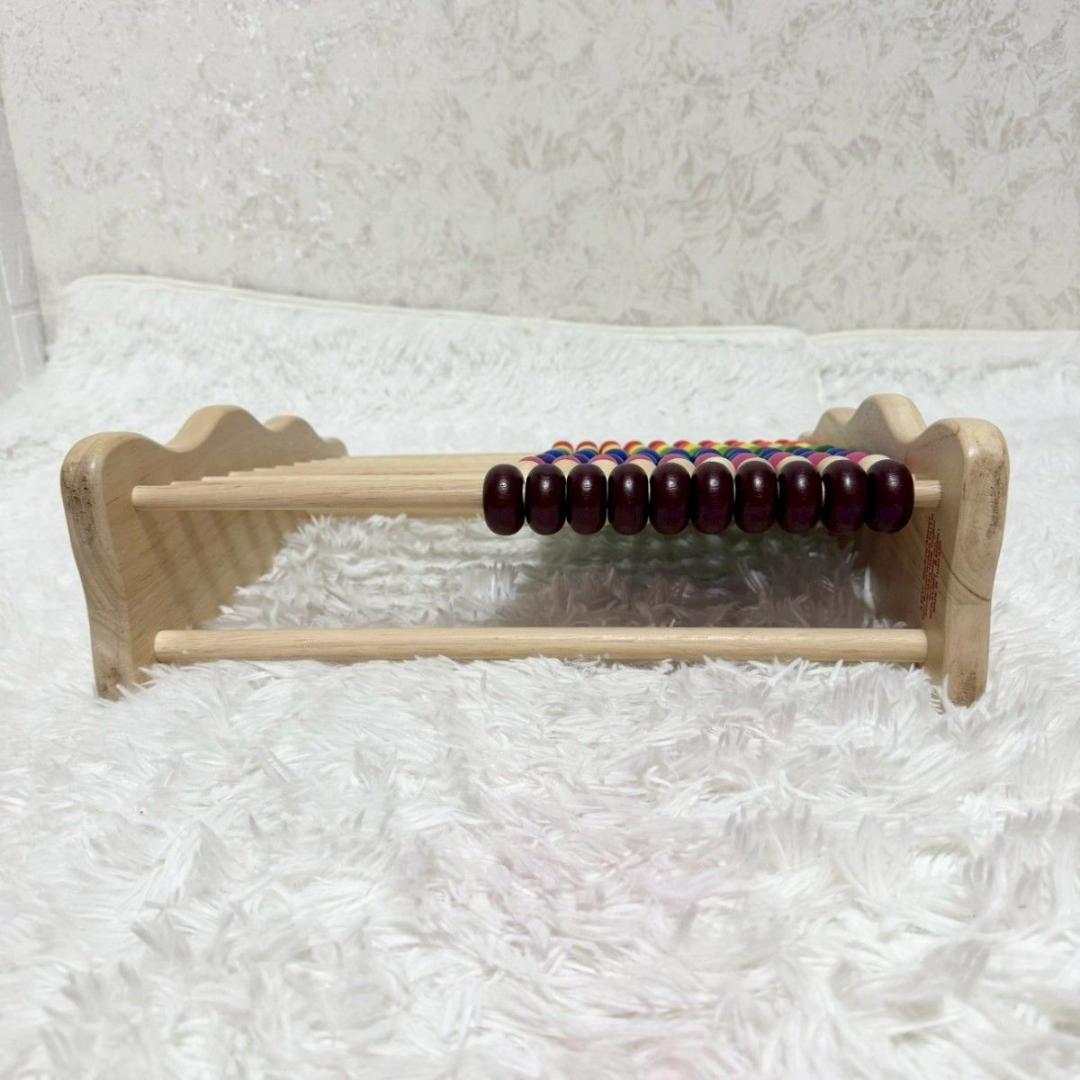 【美品】VOILA レインボーアバカス 100玉そろばん 木製玩具 98-14