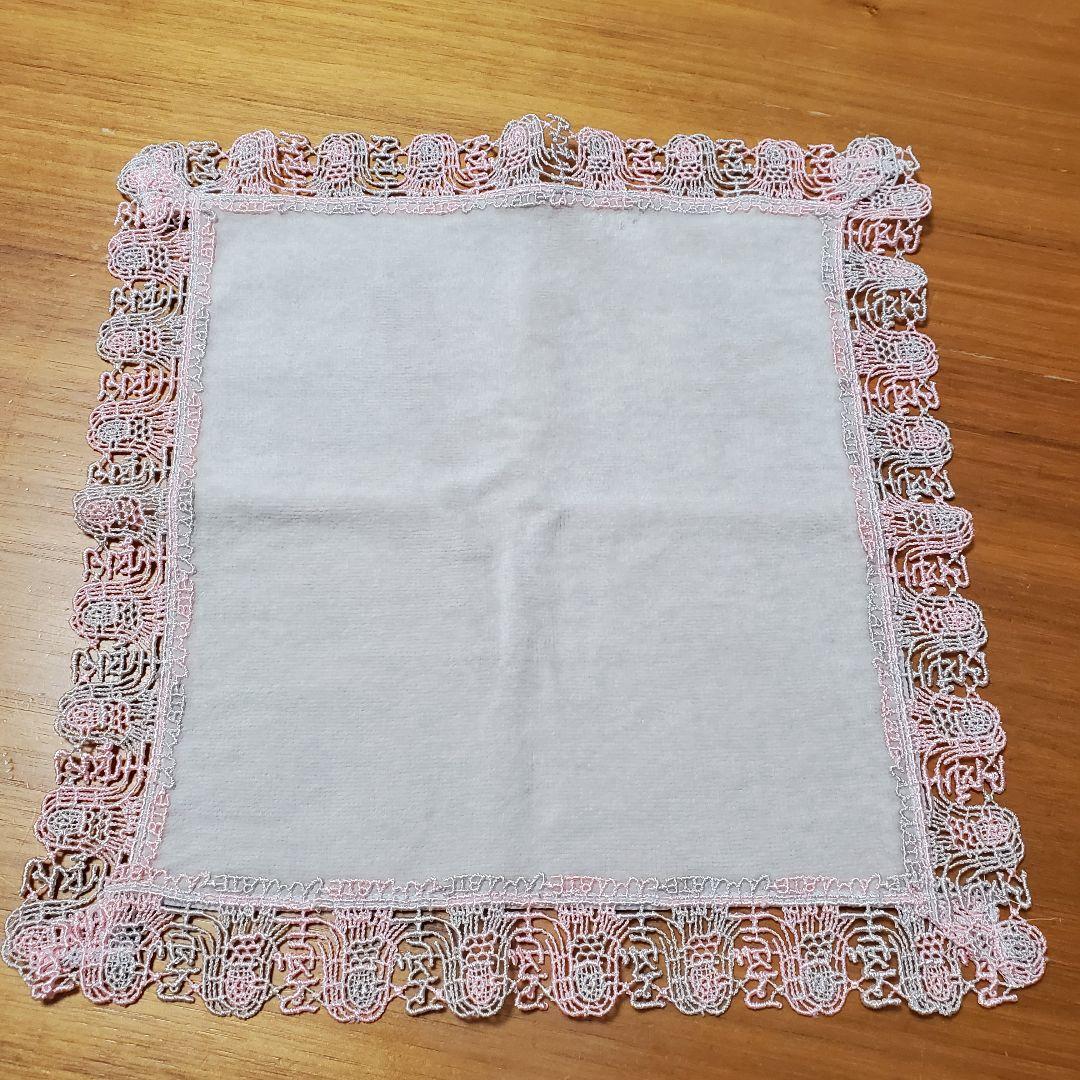 【未使用】近沢レース　ハンカチ　アマビエ　グレージュ　希少　レア