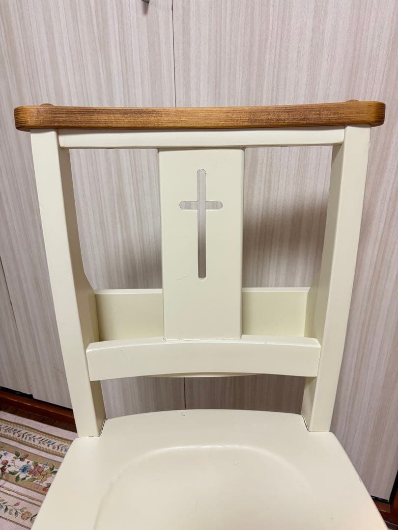 シャビーシック　チャーチチェア　ヴィンテージ 椅子　チェア　白家具