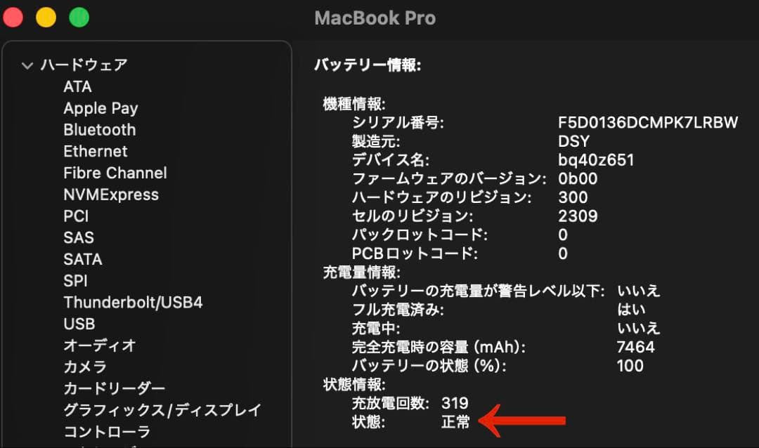 MacBook Pro 16インチ 2019 16GBメモリ SSD512GB