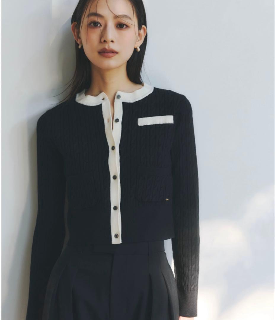 とん⭐︎anuans⭐︎新品リトルケーブルニットカーディガン