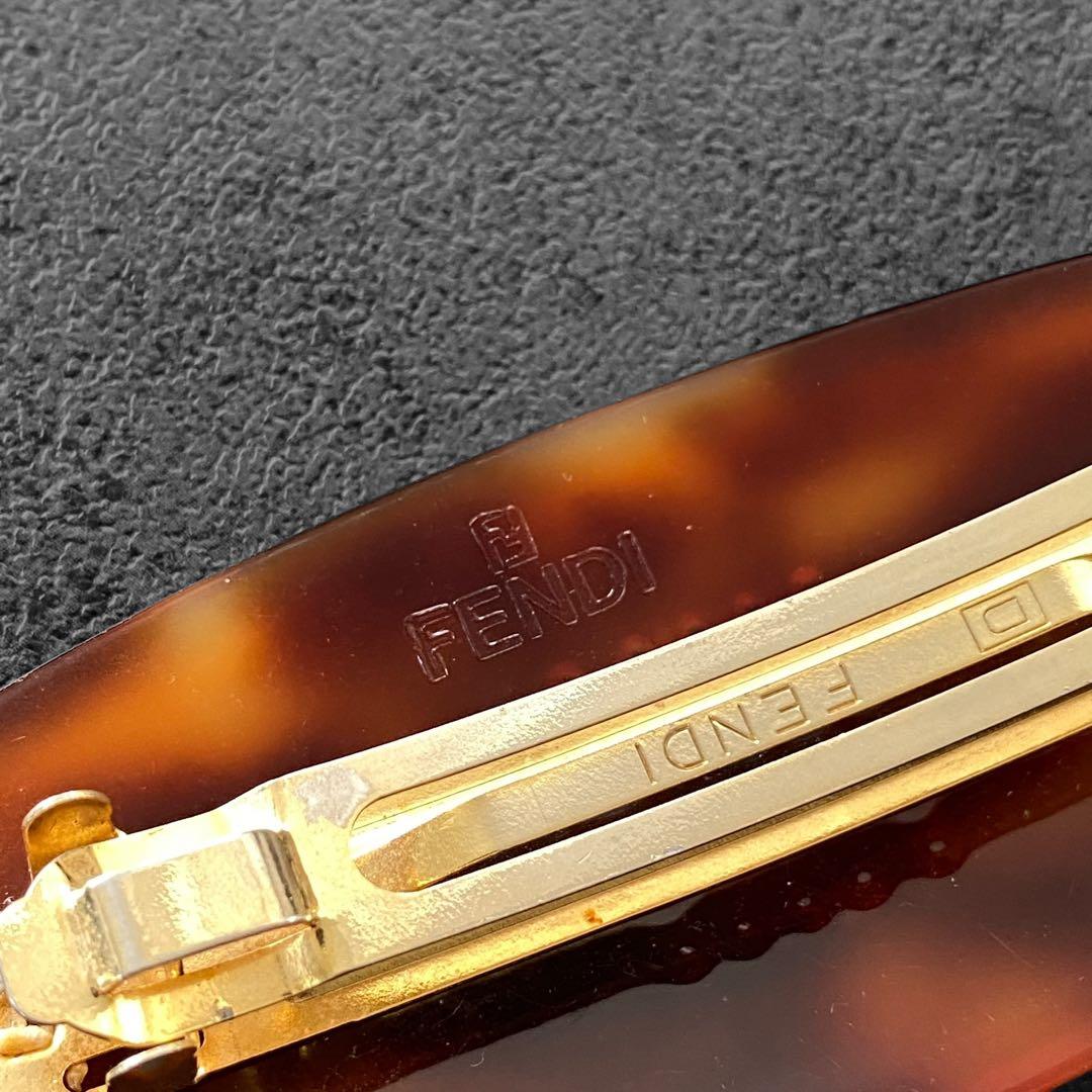 FENDI Logo Rhinestone barretta ロゴ　バレッタ