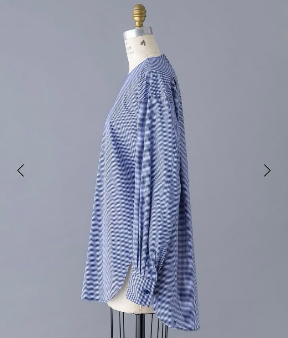 blamink ギンガムチェッククルーネックブラウス