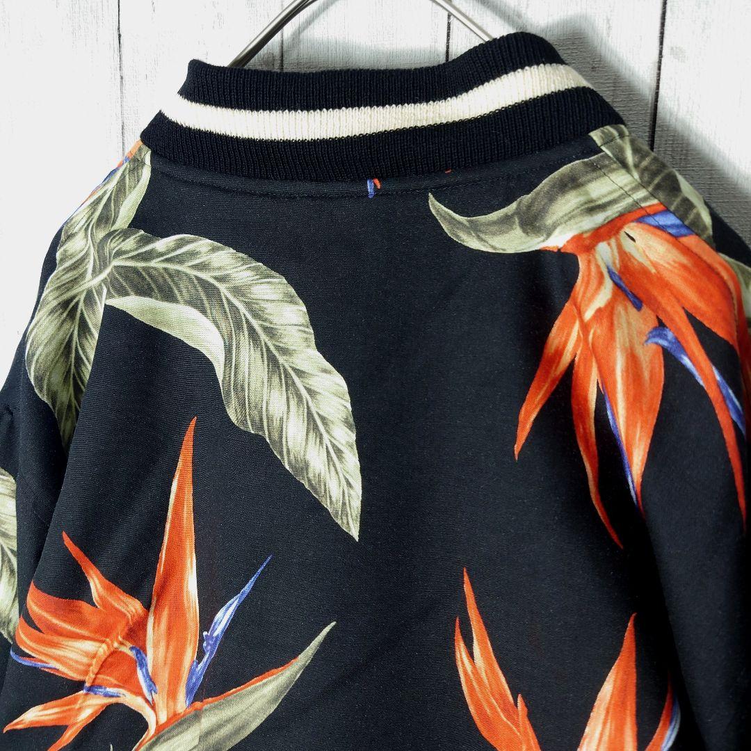 【リバーシブル】ワコマリア　ボタニカル　ギンガムチェック　ブルゾン　極楽鳥