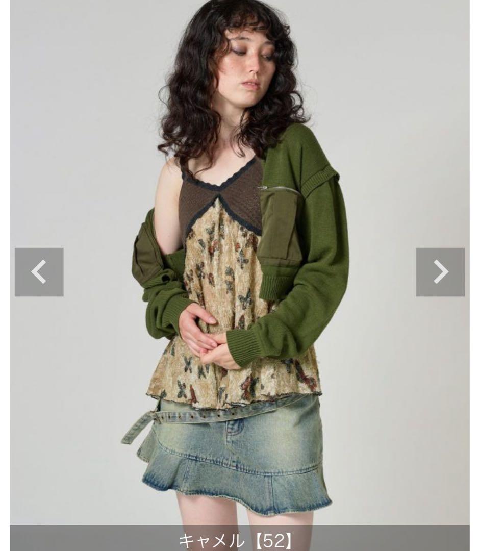 ヴィンテージライク ニットチュニック TINA：JOJUN キャメル