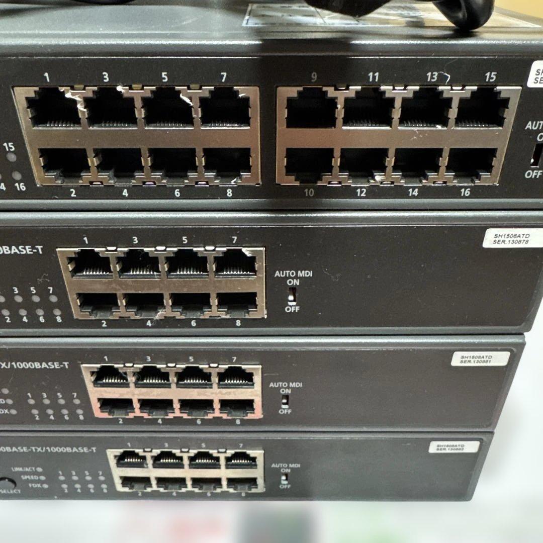 富士通　スイッチングハブ SH1516ATD 1台　SH1508ATD 3台