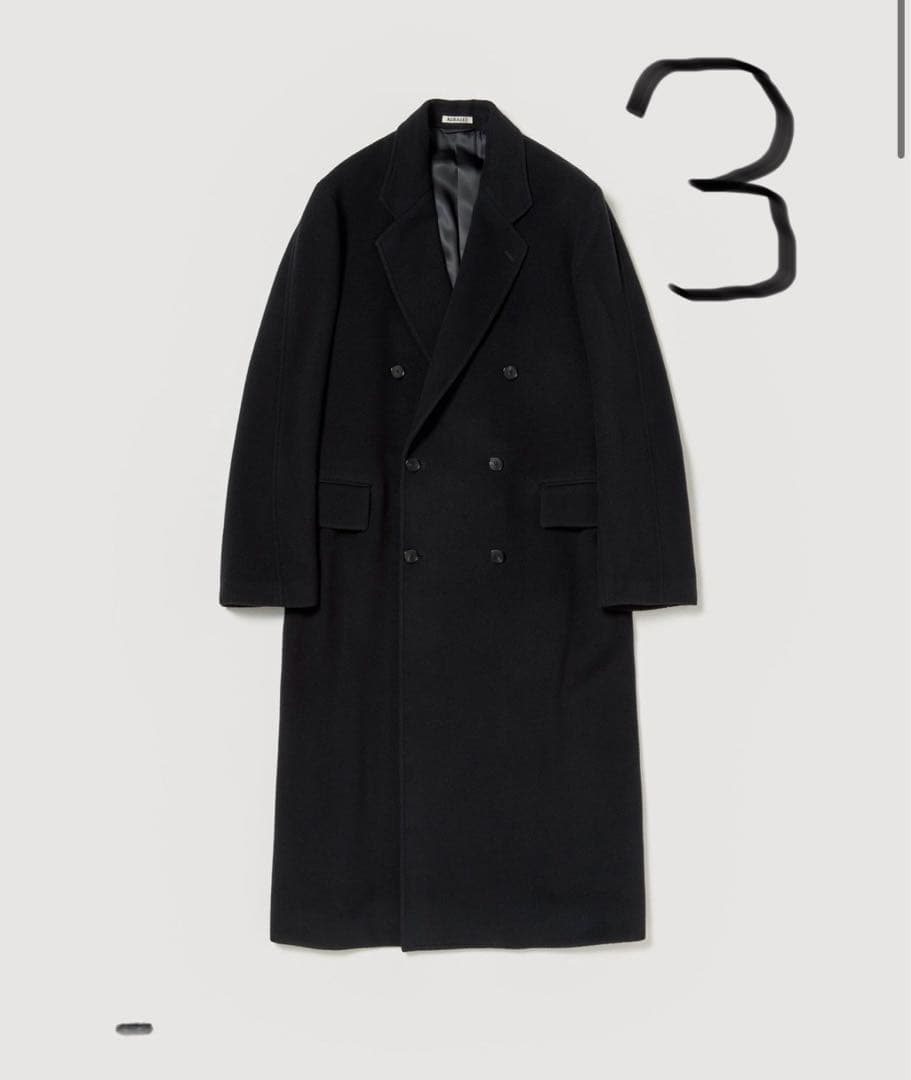 オーラリー　25awダブルチェスターコート　サイズ3