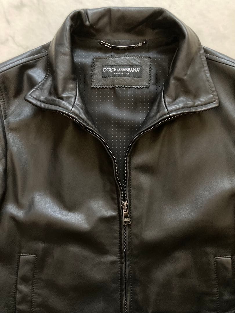 D&Gドルチェ＆ガッバーナ 黒レザーライダース プラダ好き