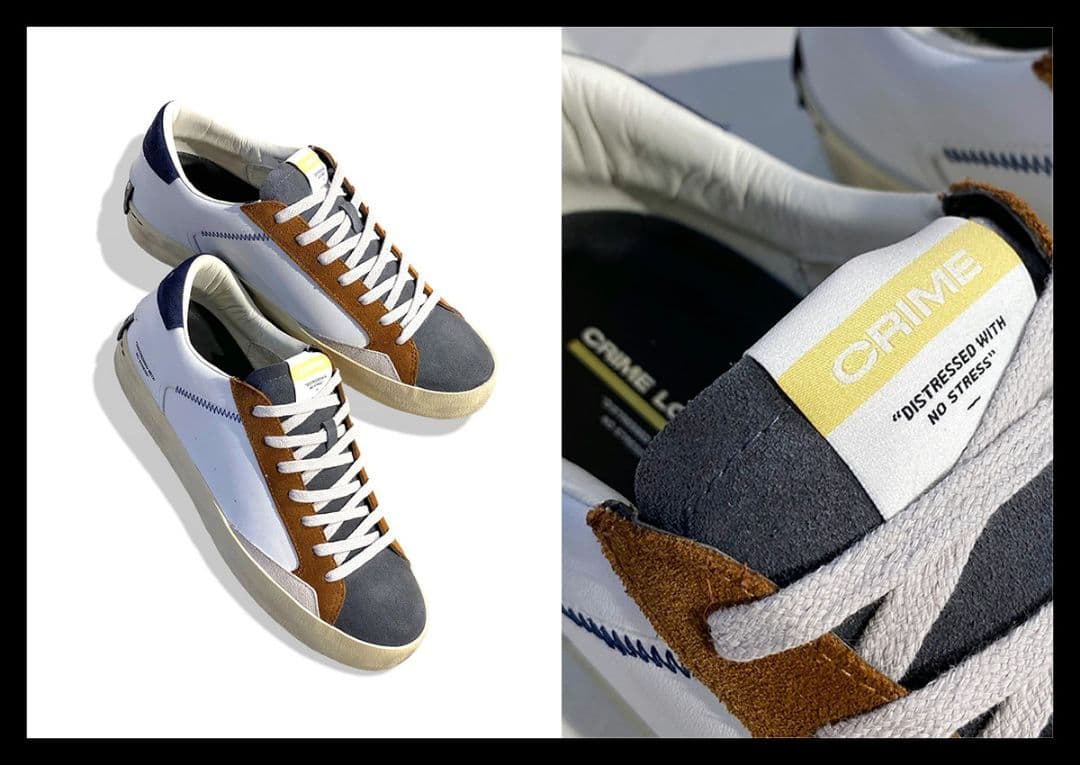 たっかん■新品3.6万:CRIME LONDON「レザーコンビスニーカー」