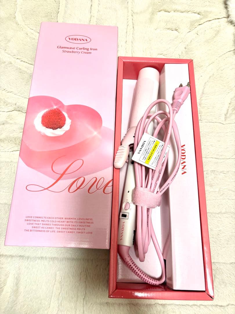 VODANA 40mm グラムウェーブカーリングアイロン　巻きコテ　太め　ピンク