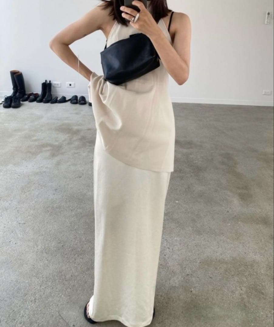 L 完売品 ENOF ace long straight skirt ホワイト