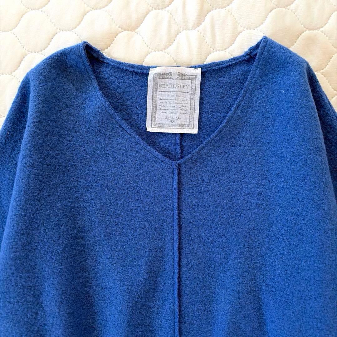 【美品】BEARDSLEY 圧縮ジャージードルマンプルオーバー ニット　ブルー