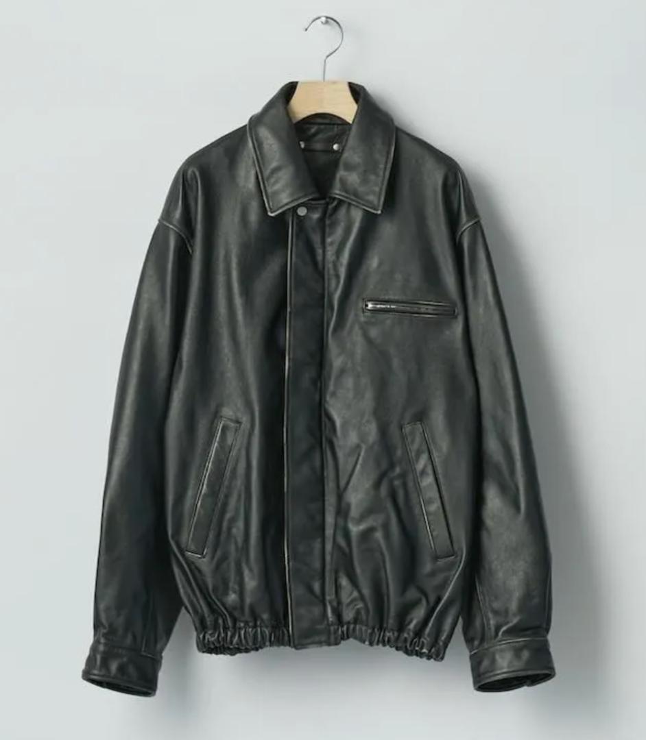 ジャケット・アウター ssstein COW LEATHER VINTAGE ZIP JACKET S