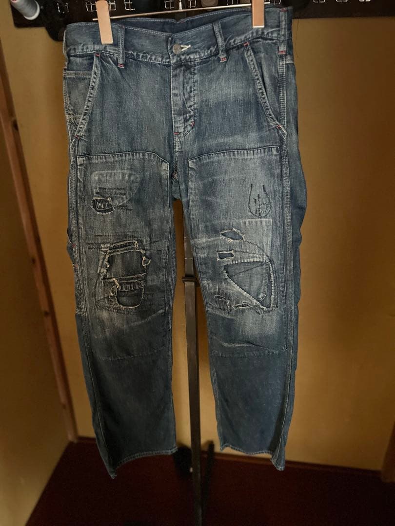 DENIM DUNGAREE デニム＆ダンガリー ペインターパンツ ダメージ加工