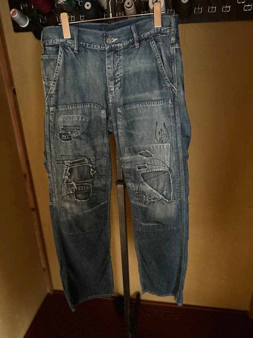 DENIM DUNGAREE デニム＆ダンガリー ペインターパンツ ダメージ加工