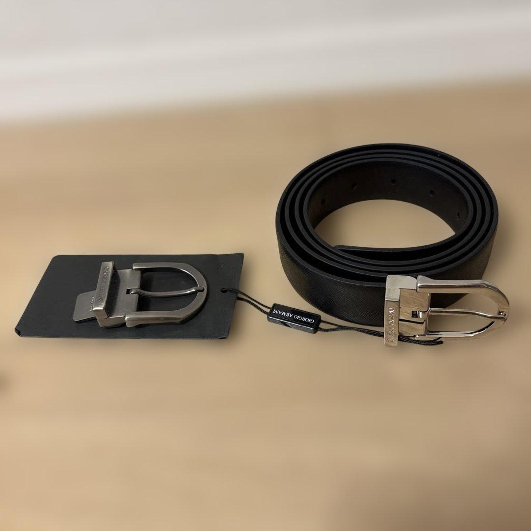 Giorgio Armani ブラック　レザー ベルト