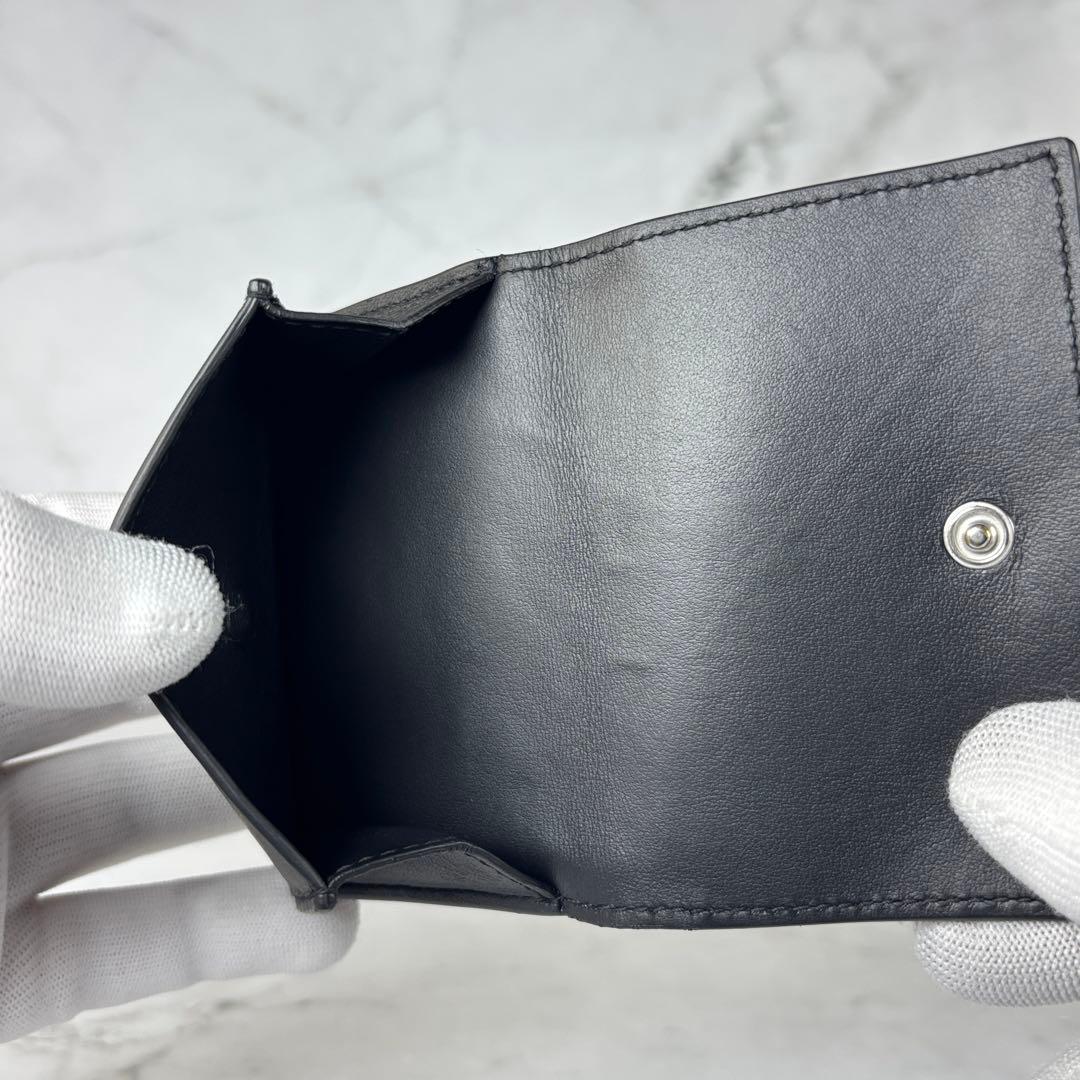 BOTTEGA VENETA ブラック イントレチャート タイニー 三つ折り財布