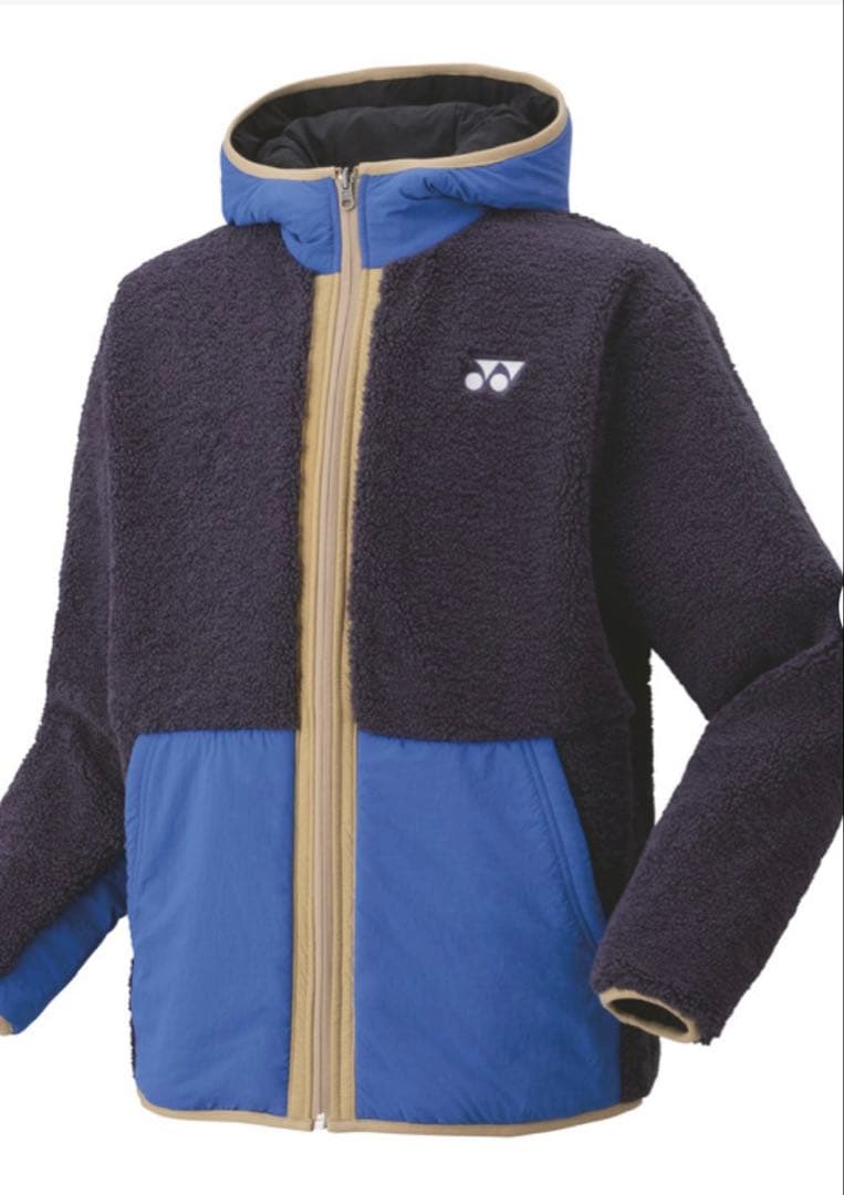 YONEX フード付きジャケット 黒/青Oサイズ