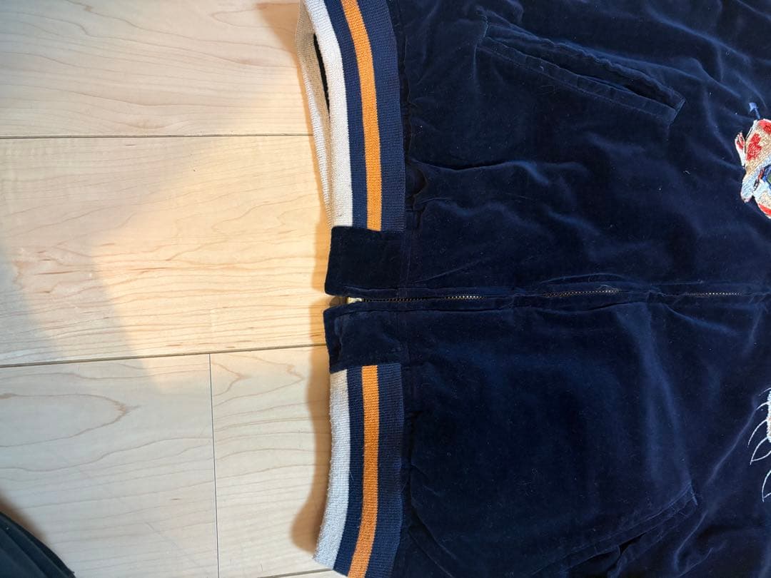 【希少】HOUSTON ベロア スカジャン 別珍 桃太郎 金太郎 リバーシブル