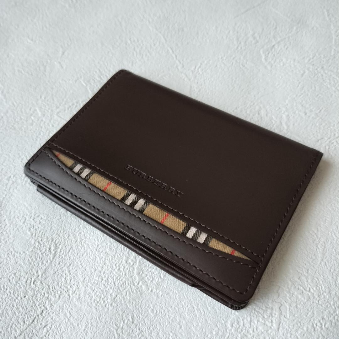 未使用級✨️バーバリー カードケース 名刺入れ ノバチェック レザー ブラウン