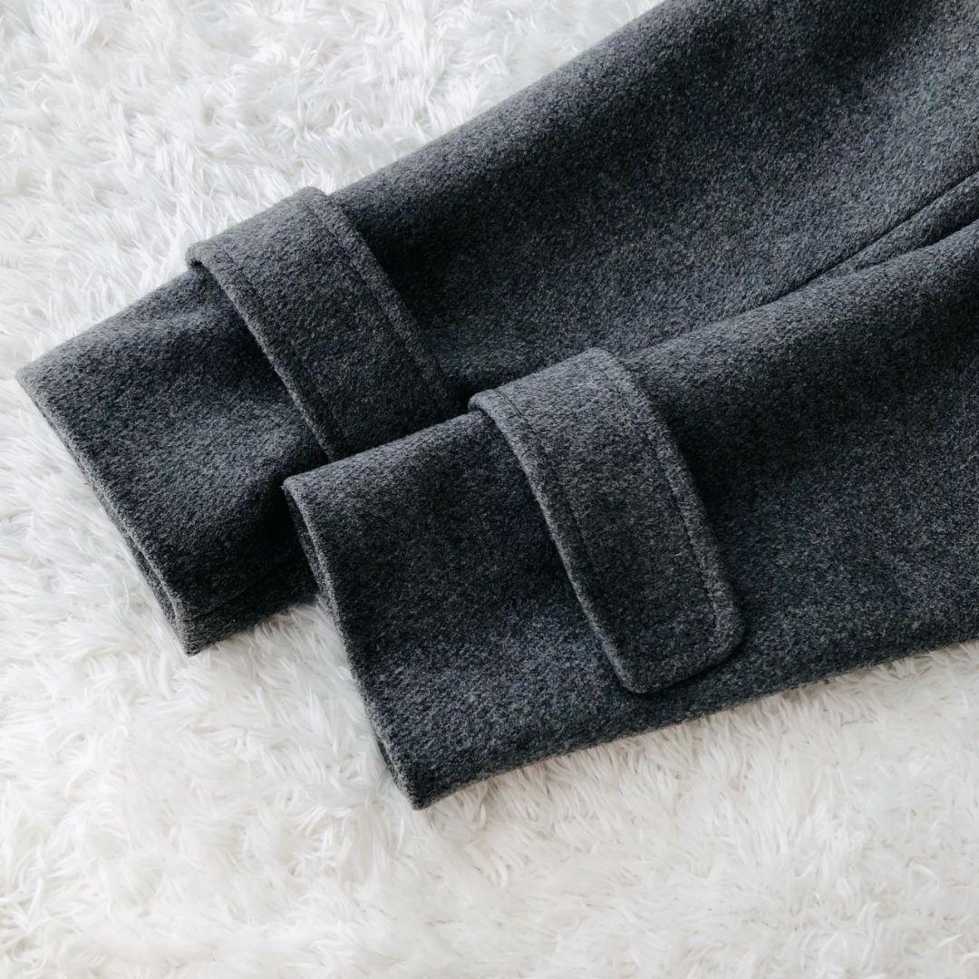 美品 アナイ メルトンダッフルコート 現行 ロング フォックスファー グレー S