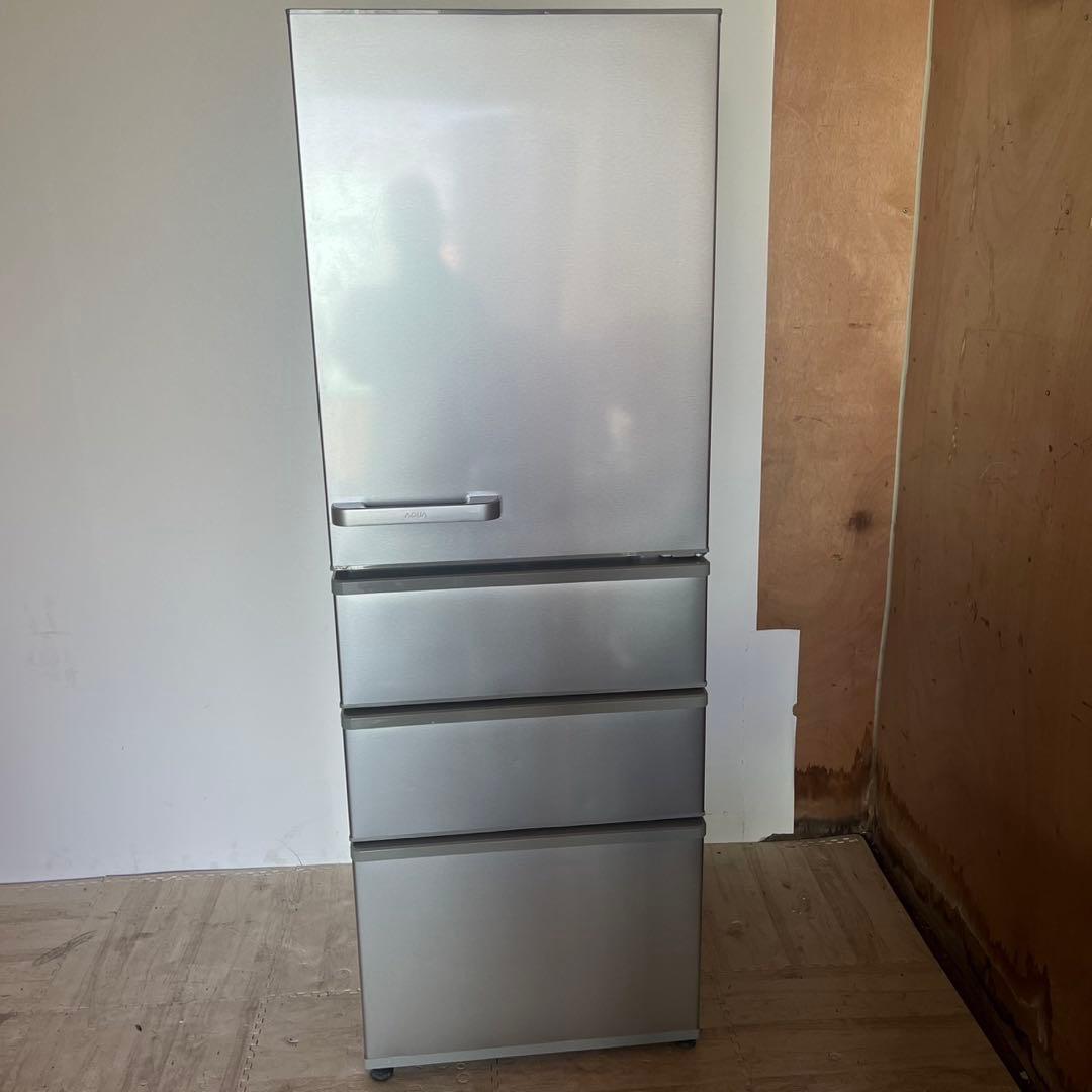 配送設置無料　大容量冷蔵庫　AQUA 355L シルバー 大容量 21年式