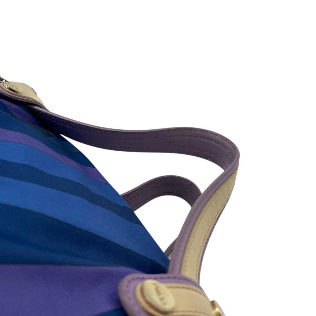 エミリオ・プッチ　ボストンバッグ　青　プッチ柄　ナイロン　レザー　大容量　s7