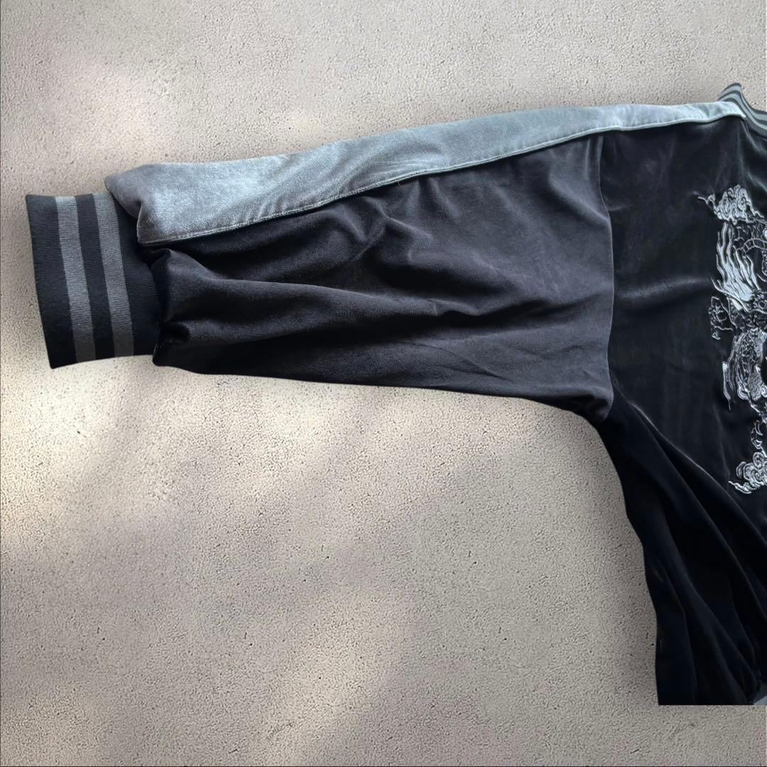 【廃盤レア】REFLEMレフレム　ドラゴン刺繍ベロアスカジャンBlack