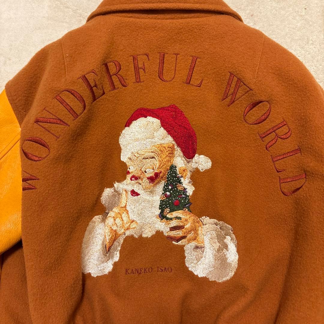 希少⭐️wonderful world スタジャン 刺繍　ワッペン　カネコイサオ