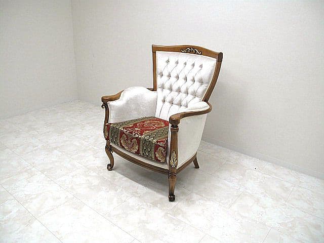 展示品　イタリア製 ロココ様式 1人掛けソファ 　　 パーソナルチェア