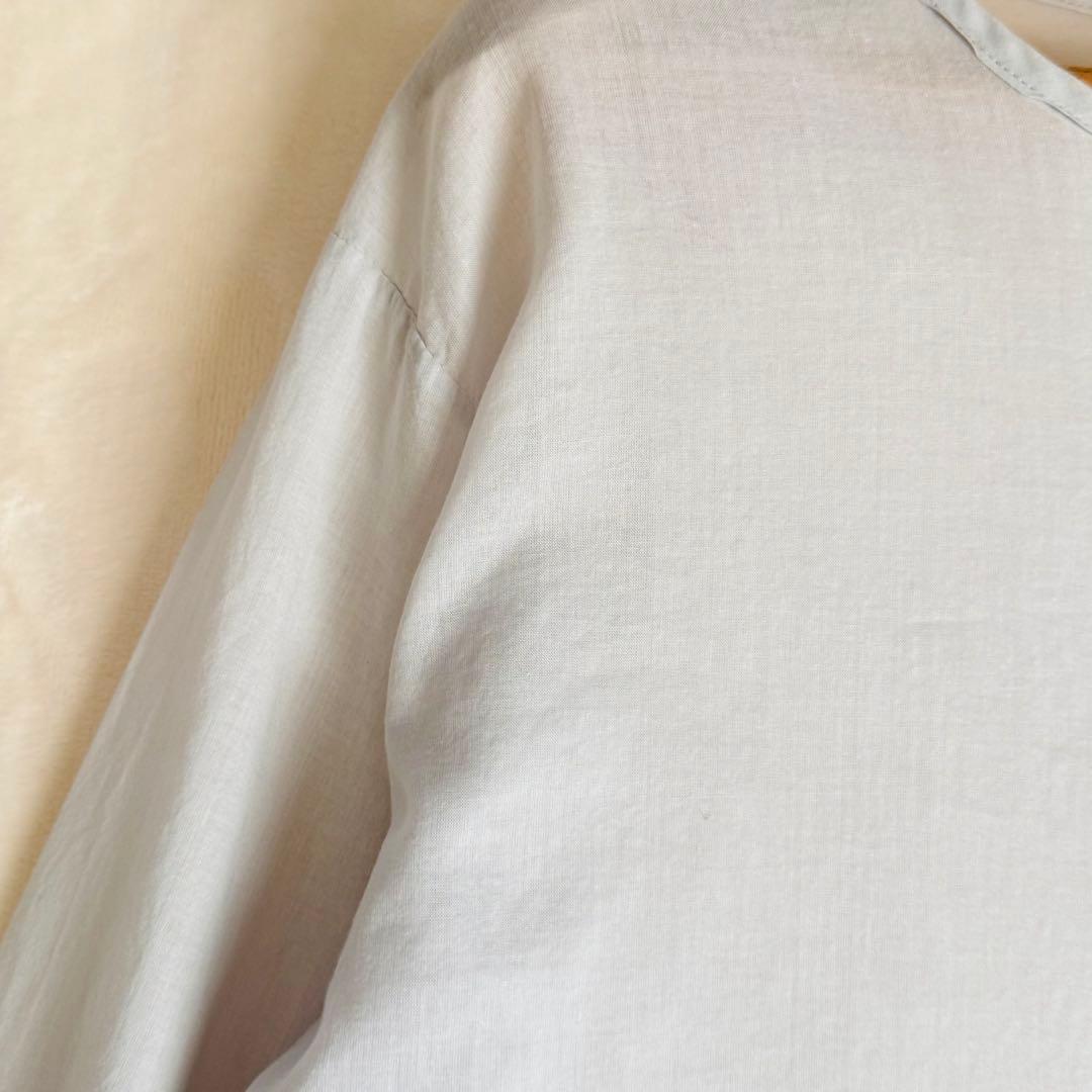 【美品】yoli simple blouse シンプルブラウス ライトグレー
