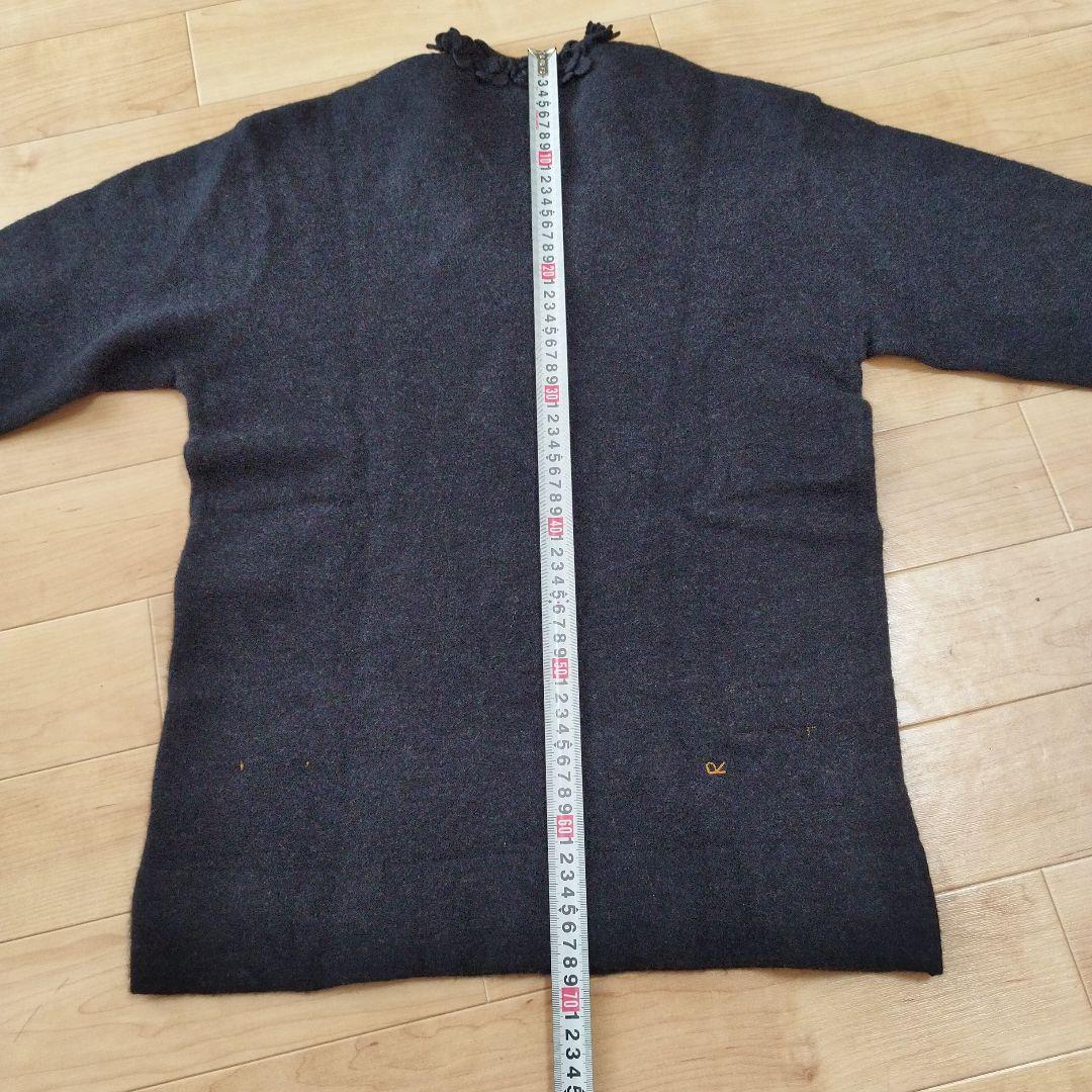 【115】45R　フロート縮絨　フリル ウール　ニット セーター お花　長袖