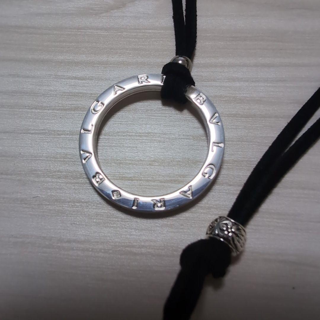 美品 BVLGARI ブルガリシルバー キーリング 新品チョーカー付きネックレス