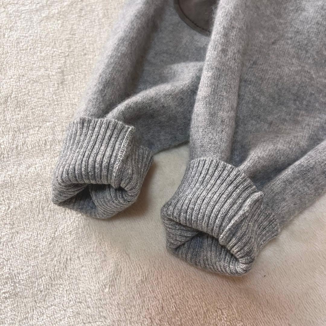 希少✨ブルネロクチネリ　カシミヤ100 クルーネックセーター エルボーパッチ