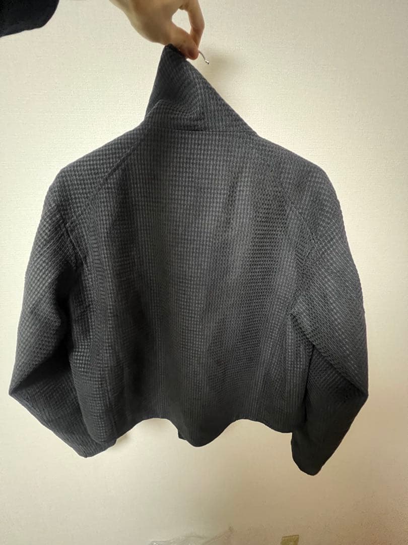 JCAESAR ZIPPER-JACKET 黒い立ち襟クロップドジャケット