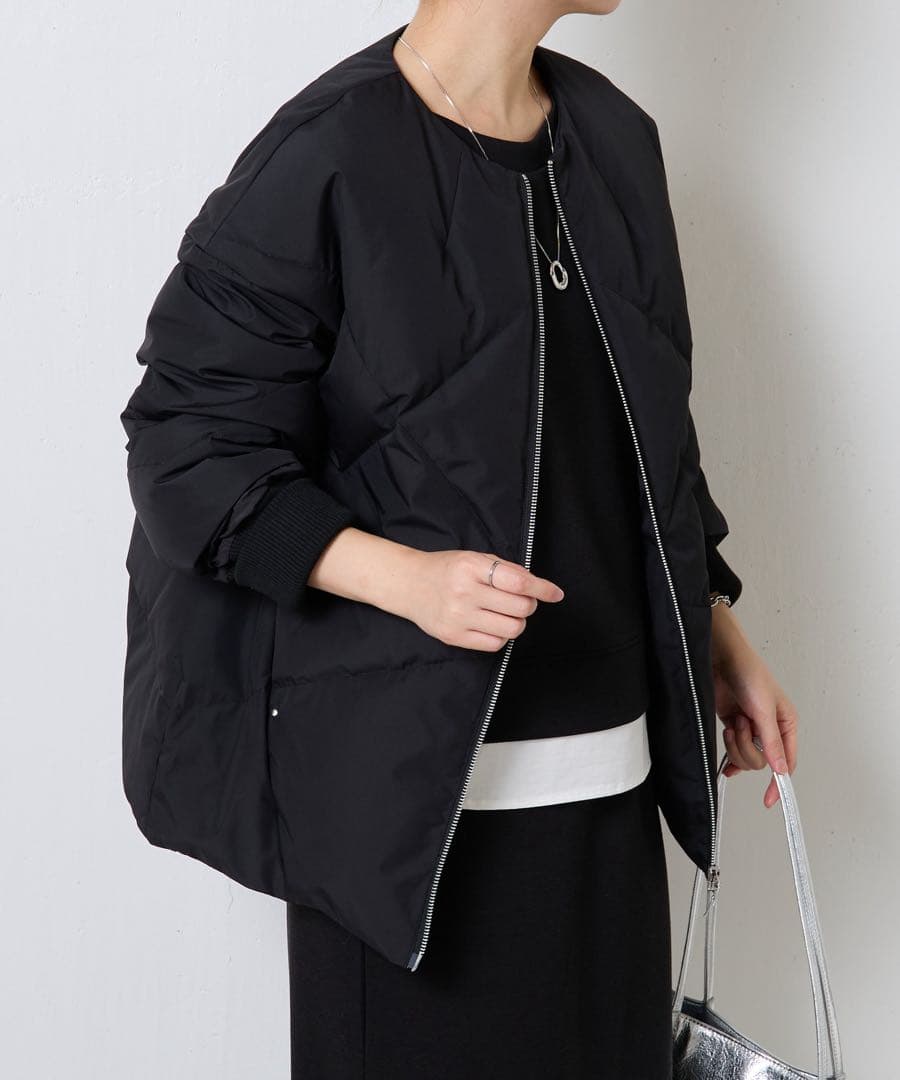 COLLAGE GALLARDAGALANTE ノーカラーダウンコート