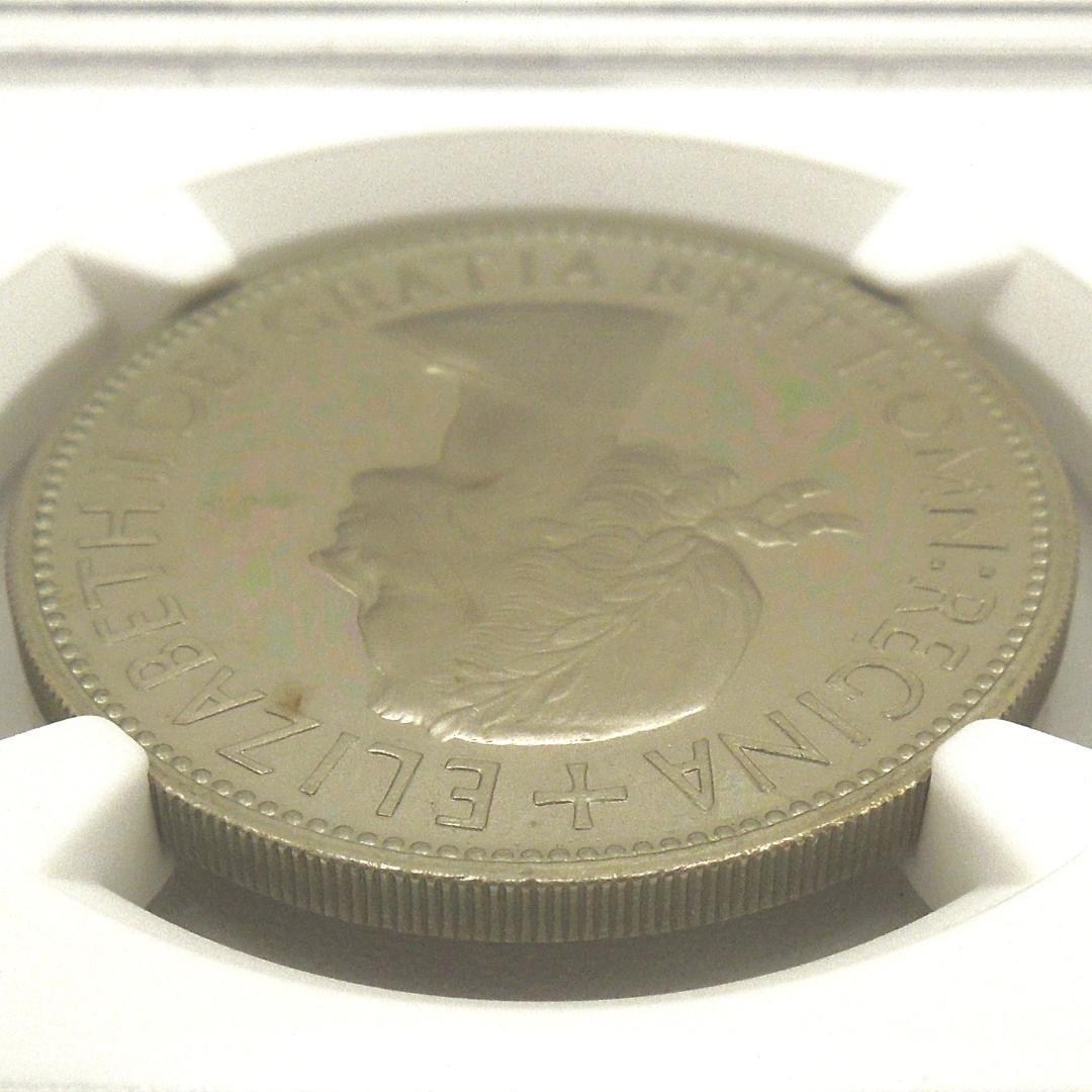 NGC PF65 UC 1953 英国 エリザベス2世 戴冠記念 ハーフクラウン