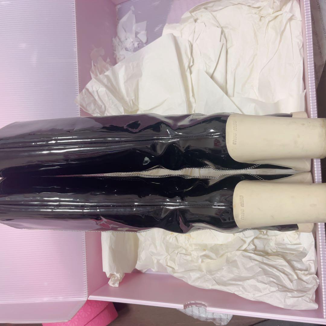 miu miu ロングブーツ　チャンキーヒールブーツ