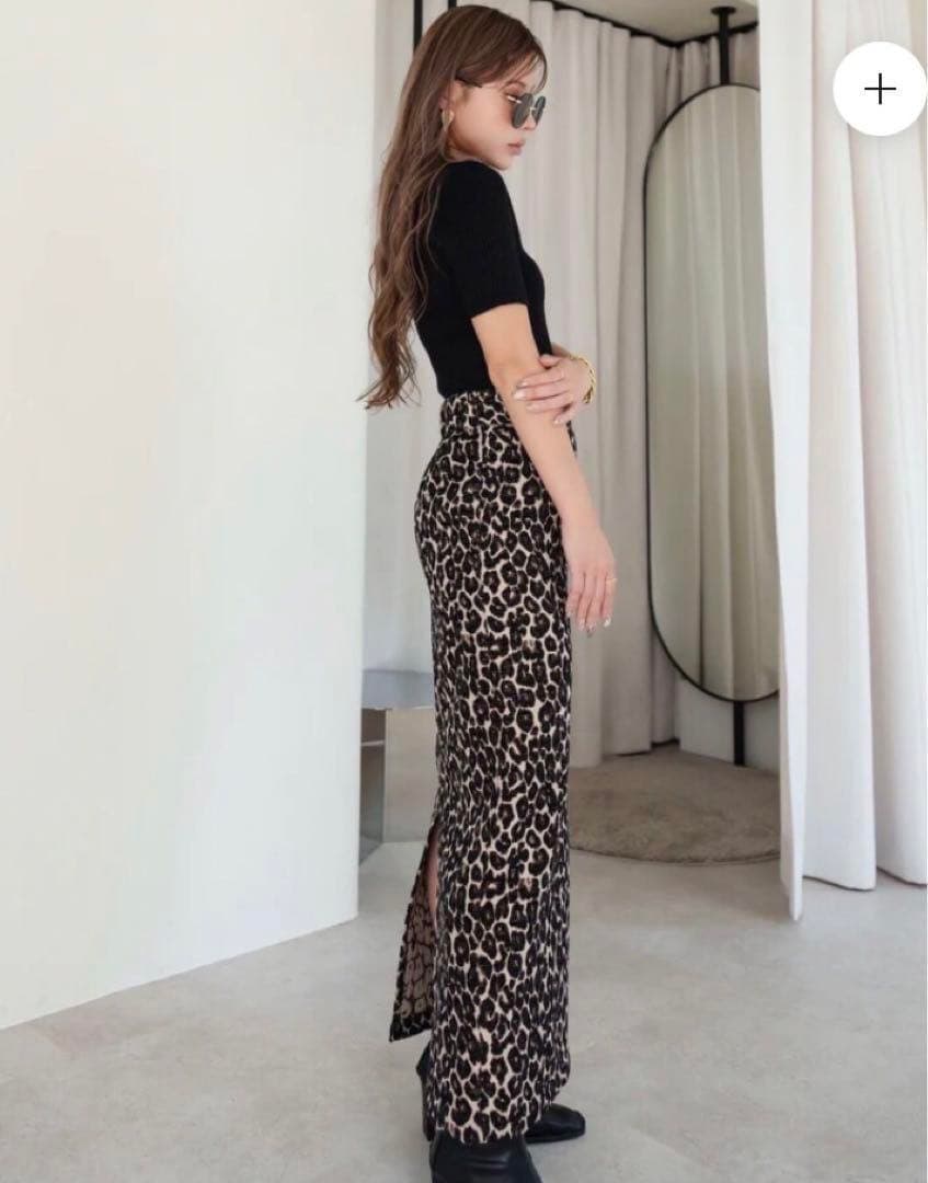 完売品glamlipsジャガードレオパードスカート新品タグ付