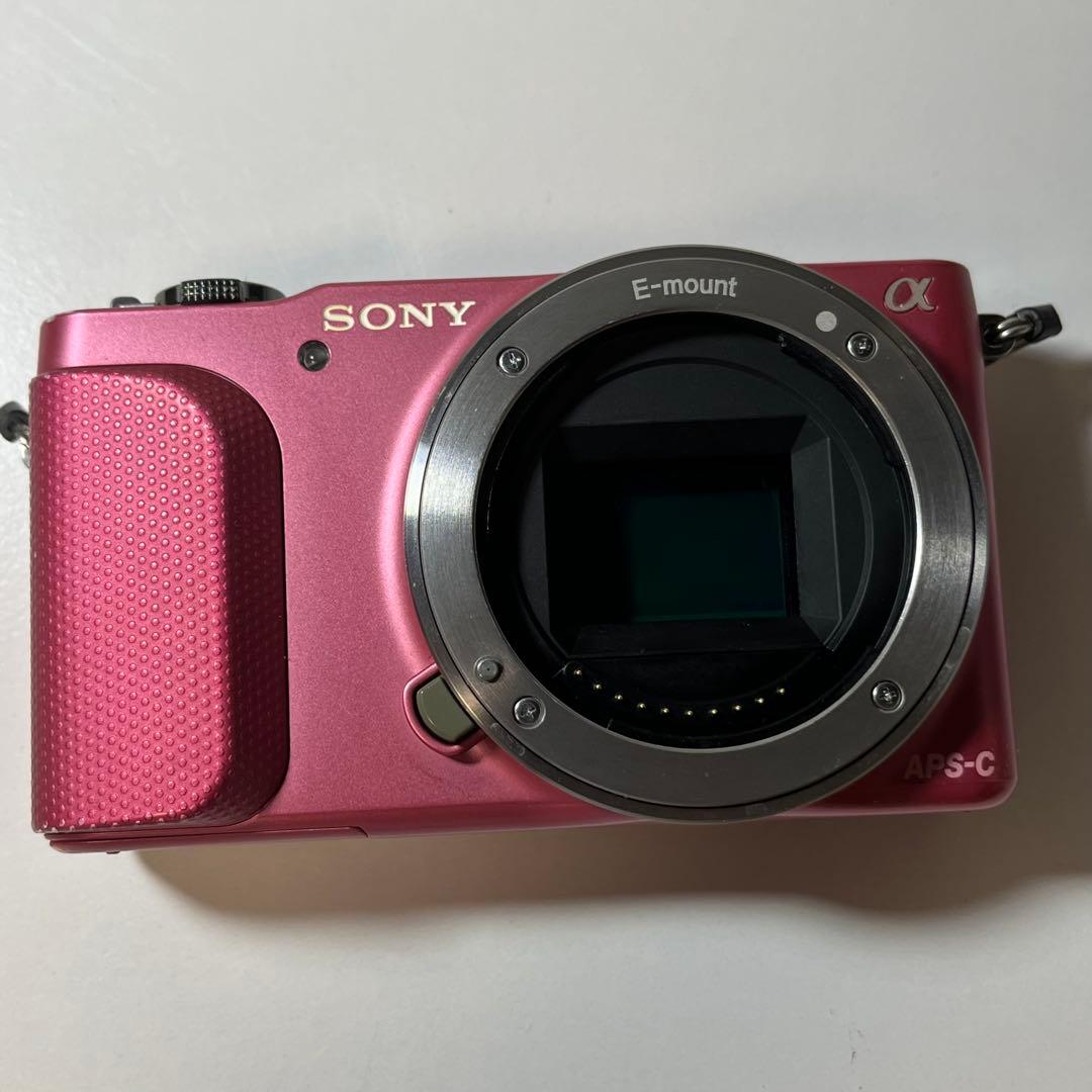 SONY NEX-3N ピンク ミラーレス 一眼レフ ズームレンズセット 動作品