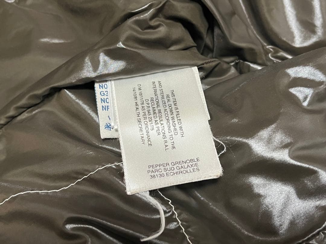 MONCLER☆シャイニーフード付ダウンJKサイズ00茶ジャンク品